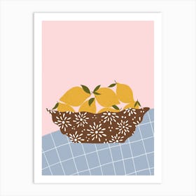 Lemons On The Table Art Print