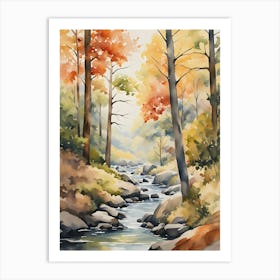 Watercolour Of A Stream 1 Art Print