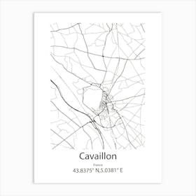 Cavaillon,France Minimalist Map Art Print