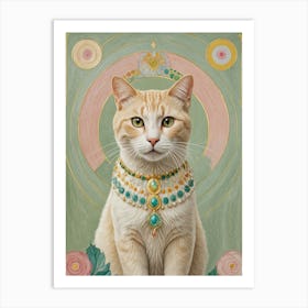 Cat With Necklace Art Print