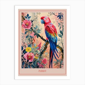 Floral Animal Painting Parrot 4 Poster Art Print