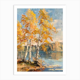 Birch Trees By The Lake 3 Art Print