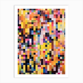 Pixelbild bunte Vierecke, Inspiration Gerhard Richter 1024 Farben, bunte quadrate Mosaik kunst Art Print