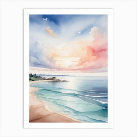 Watercolor Of A Beach Art Print