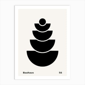 Geometric Bauhaus Poster B&W 58 Art Print