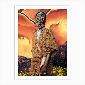 Surreal Bantu Mask Portrait Art Print