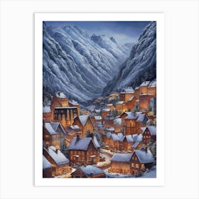 Winter Village Art Print