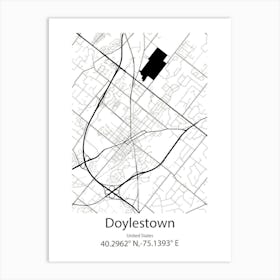 Doylestown,United States Minimalist Map Art Print