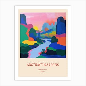 Colourful Gardens Summer Palace China 1 Red Poster Art Print
