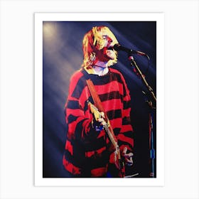 Superstars Kurt Cobain Red Jacket 1 Art Print