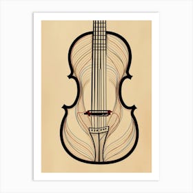 Violin Drawing Art Print