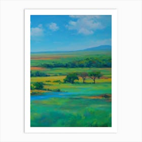 Kruger National Park South Africa Blue Oil Painting 2  Art Print