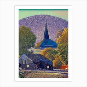 Vacaville, City Us  Pointillism Art Print