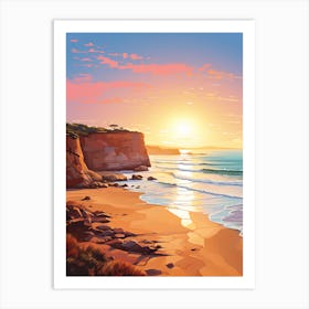 A Vibrant Painting Of Falesia Beach Algarve Portugal 4 Art Print