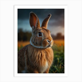 Rabbit At Sunset Art Print