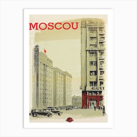 Moscow Downtown, Vintage Travel Poster Art Print