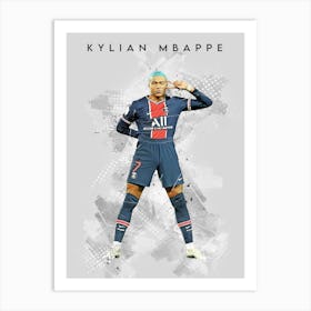 Kylian Mbappe Street Art Art Print