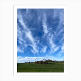 Cloudy Sky Over A Field Art Print