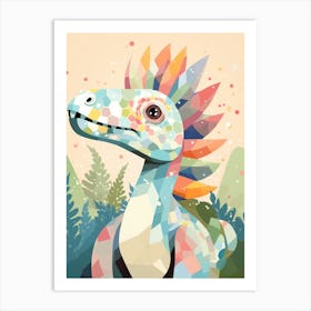 Colourful Dinosaur Lambeosaurus 2 Art Print