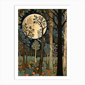 William Morris Moonlight In The Forest 36 Art Print