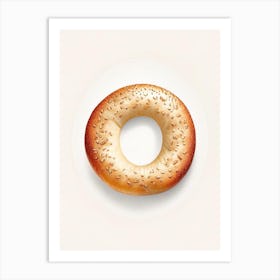 Toasted Bagel Marker Art 1 Art Print