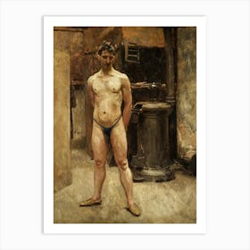 A Male Model Standing Before A Stove, John Singer Sargent Art Print
