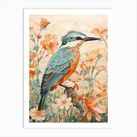 Kingfisher 2 Detailed Bird Painting Art Print