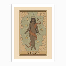 Virgo Tarot Zodiac Art Print