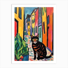 Painting Of A Cat In Lucca Italy2 Art Print