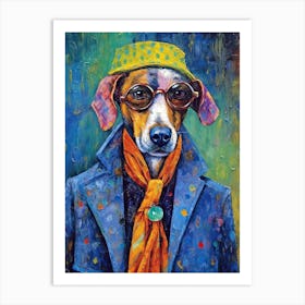 Pawsitively Fashionable; A Dog S Oil Painted Elegance Art Print