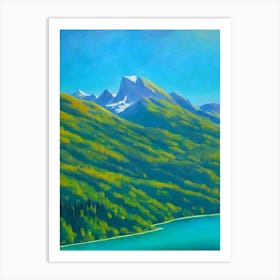 Triglav National Park Slovenia Blue Oil Painting 1  Art Print