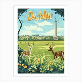 Aihrgdesign A Mid Century Modern Travel Poster For Dublin 2 Art Print