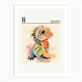 Animals Alphabet Iguana 2 Art Print