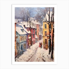 Vintage Winter Painting Helsinki Finland Art Print