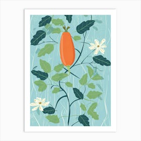 Papaya Illustration 1 Art Print