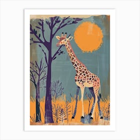 Giraffe In The Sun Storybook Watercolour Inspired 3 Art Print