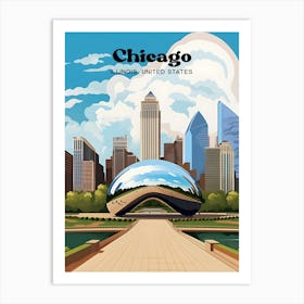 Chicago Illinois United States Cloud Gate Travel Art Art Print