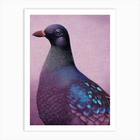 Pigeon Pointillism Bird Art Print