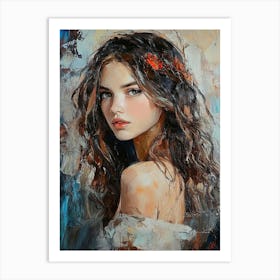 Woman With Long Hair Art Print