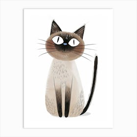 Siamese Cat Clipart Illustration 2 Art Print