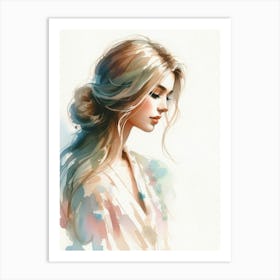 Watercolor Of A Woman 2 Art Print