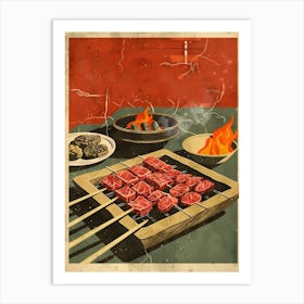 Yakiniku Mid Century Modern 3 Art Print