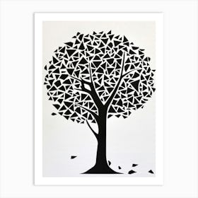 Lime Tree Simple Geometric Nature Stencil 1 1 Art Print