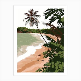 Illustration Of A Tropical Beach Art Print