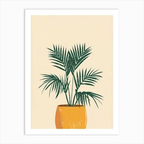 Sago Palm Plant Minimalist Illustration 3 Art Print
