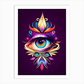 Psychic Abilities, Symbol, Third Eye Tattoo 1 Art Print