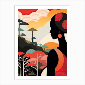 Bali, Indonesia, Bold Outlines 1 Art Print