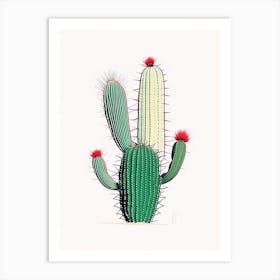 Notocactus Cactus Minimal Line Drawing Art Print