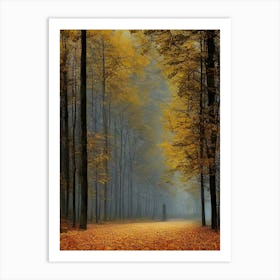 Foggy Autumn Forest Art Print