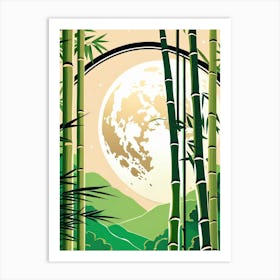 The Bamboo Moon In Japandi Art Print